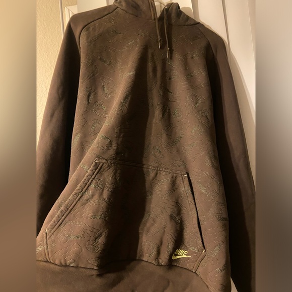 Nike early 2000’s brown hoodie with shoe stitching throughout XXL - Picture 2 of 14